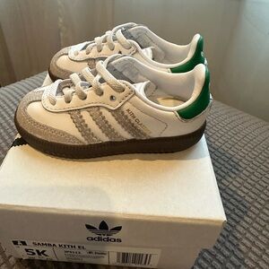Kith Adidas Infant Samba Shoes - White and Green size 5C